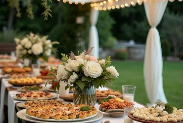 Elegant wedding banquet setup